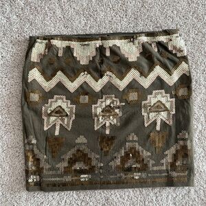 Wet Seal Olive Sequin Mini Skirt